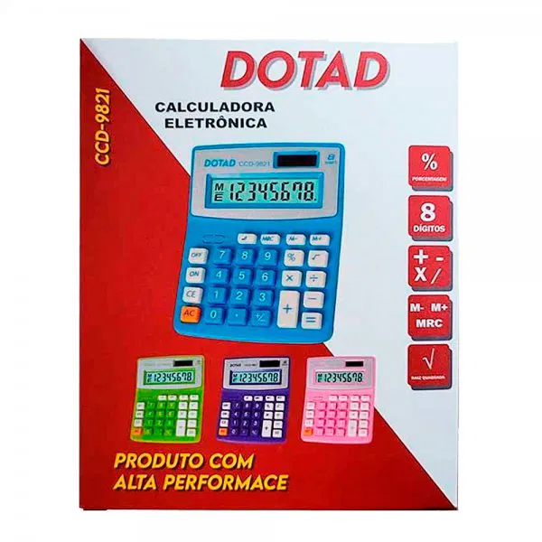 CALCULADORA CLASSE 14X11CM 8DÍGITOS CCD-9821