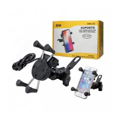 Suporte Para Moto Garra Metal Com Carregador Usb CJ-111/ BMG-20