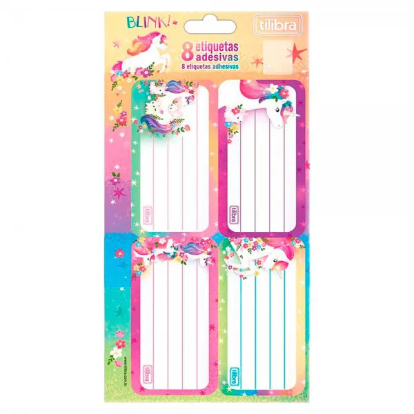 ETIQUETA ESCOLAR TILIBRA BLINK UNICORNIO C/8UN