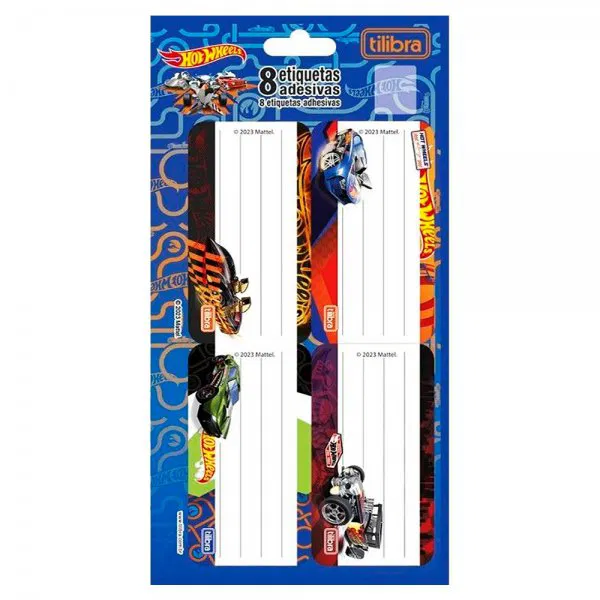 ETIQUETA ESCOLAR TILIBRA HOT WHEELS C/8UN
