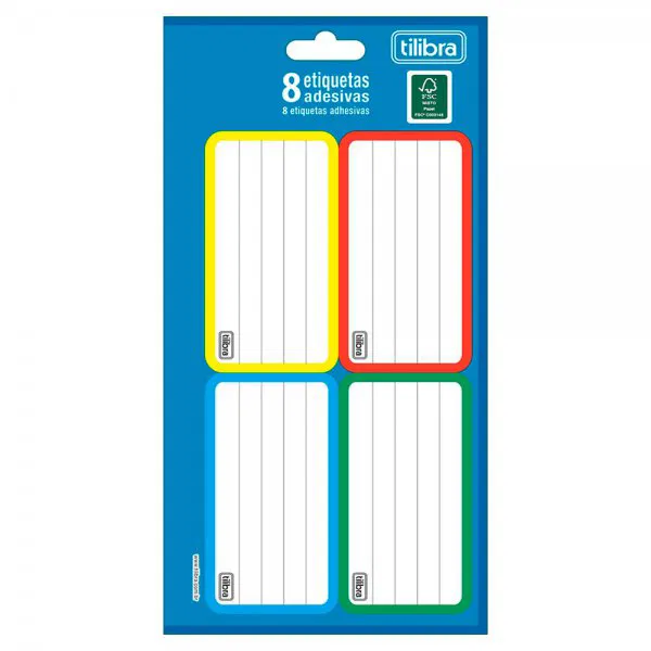 ETIQUETA ESCOLAR TILIBRA COLORIDA ACADEMIE C/8UN