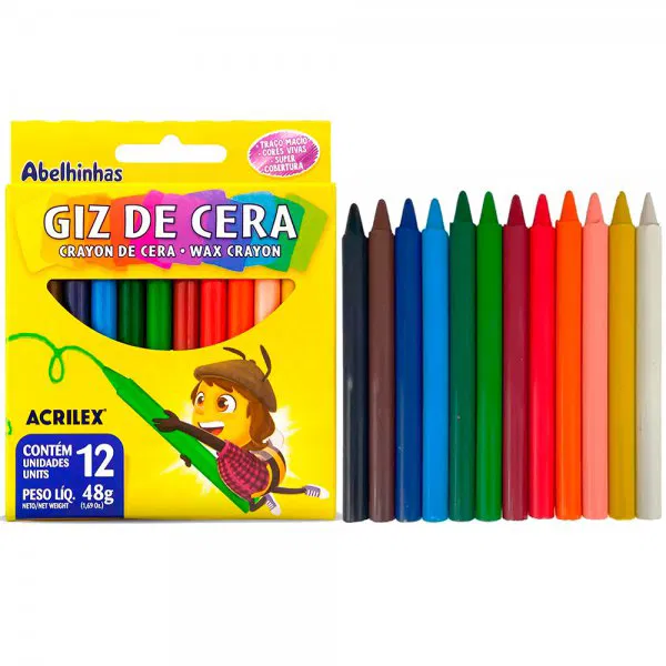 GIZ DE CERA 12 CORES ACRILEX