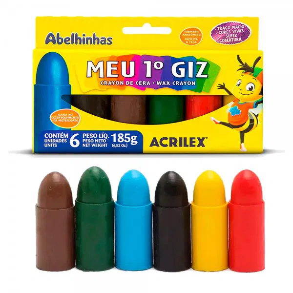 GIZ DE CERA 06 CORES ACRILEX
