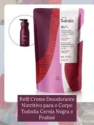 Refil Creme Desodorante Hidratante Nutritivo Tododia CEREJA NEGRA E PRALINÉ
