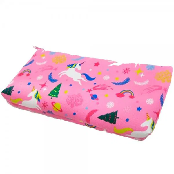 ESTOJO VINI 1ZÍPER RETANGULAR UNICÓRNIO ROSA DX-420-700D