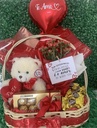 Cesta Romântica Urso com Flores (Sob Encomenda)