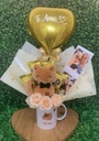 Buquê na Caneca Gatinho com Flores Permanentes (Sob Encomenda)