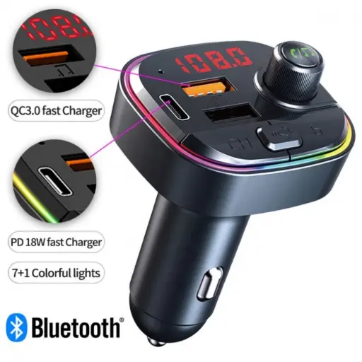 [EL002-X8-TC] CARREGADOR COM ADAPTADOR BLUETOOTH VEICULAR KAPBOM KA-C158
