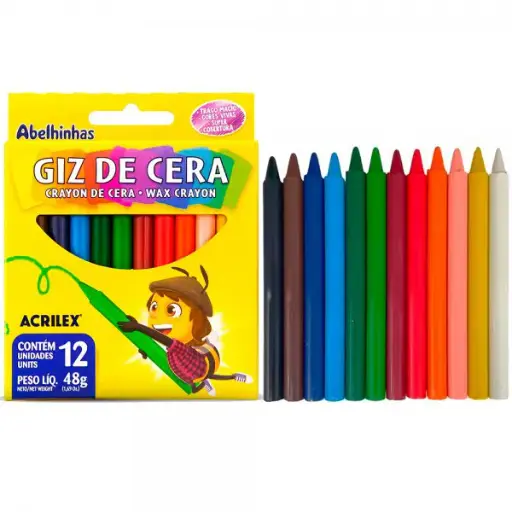 GIZ DE CERA 12 CORES ACRILEX