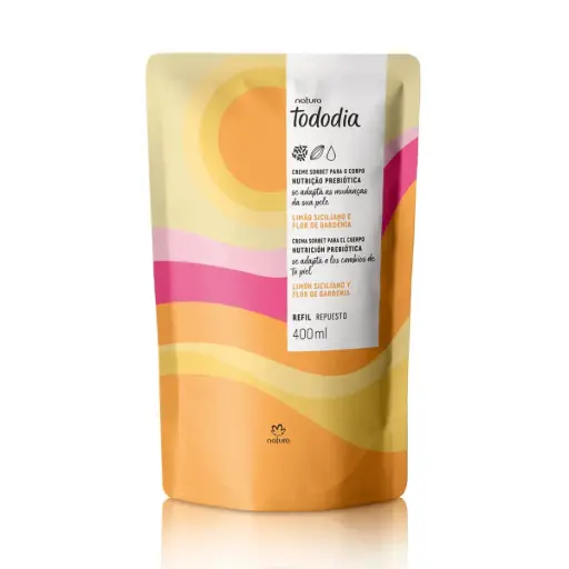 Refil Creme Desodorante Hidratante Nutritivo Tododia Limão Siciliano e Flor de Gardênia