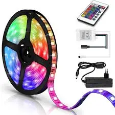 [EL011-FL] Kit Fita Led RGB Colorida Rolo 5m Com Controle e Fonte