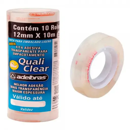 FITA ADESIVA ADELBRAS 12MMX10M TRANSPARENTE