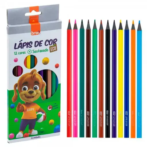 [lápis de cor] LAPIS 12 CORES BRW ECO SEXTAVADO