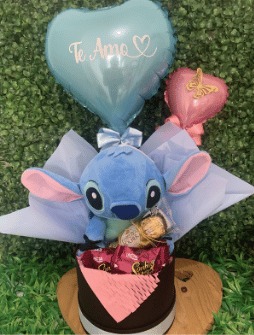 [010362] Cesta Stitch com Balão Borboleta